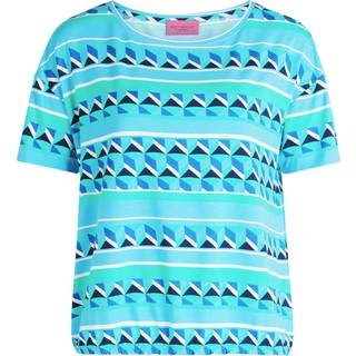 T-shirt Grafisk - Elastisk Linning - Turkis 38