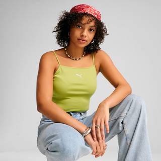 Women&#39;s Puma WARDROBE Essentials Ribbed Tank Top, Green, Size XS, Clothing - Sea Kelp - XS