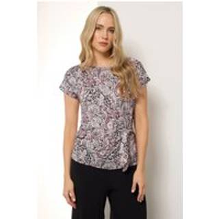 Lts Tall Black Paisley Side Tie Top 18 Lts | Tall Women's Day Tops