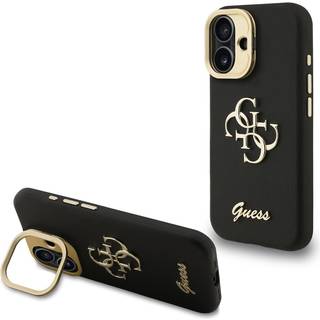 iPhone 16 Guess Grained 4G Logo Stativkamera Cover - Sort