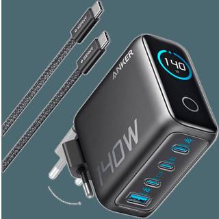 Anker Charger 140W 4-Port w/ USB-C Cable - Silver