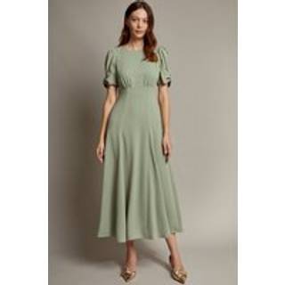 Monsoon Monsoon Green Belle Bow Sleeve Midi Dress - 22