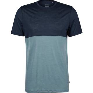 Stoic MerinoChill MMXX. Göteborg Colorblock Tee Merino-shirt Herrer størrelse L farve turkis/blå