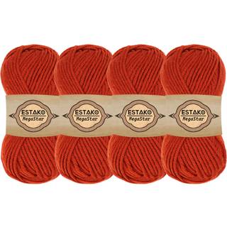 Estako Megastar (4 Skeins Pack) 75% akryl 25% uldgarn Blød tykkende voluminøs vægt #5 for hæklet og strikning (4 x 3,52 oz) / (4 x 120 år) (62006