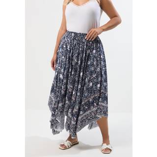 Yours Curve Yours Curve Blue Hanky Hem Skirt - 46