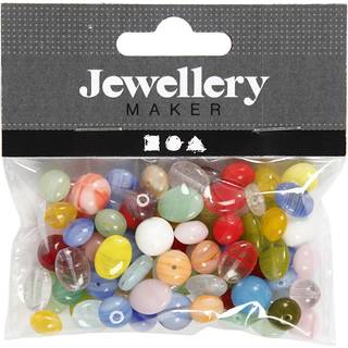 Assorterede Glasperler til Smykkefremstilling, 60g