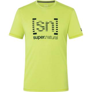 super.natural Grid Logo Tee Merino-shirt Herrer størrelse 48/50 - M farve gul