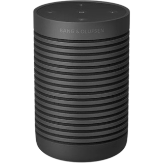 Bang & Olufsen Audio - 'Beosound Explore', black anthracite in Black Anthracite Leather, Plastic, Type II Anod