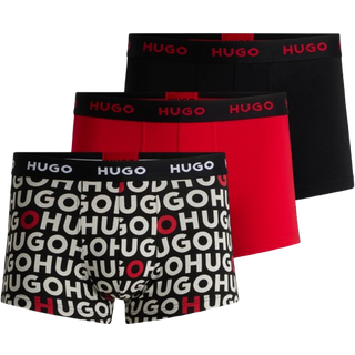 HUGO Herren Trunks rot,schwarz Baumwolle & Mix Gemustert,unifarben