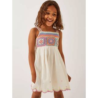Monsoon Monsoon White Crochet Sleeveless Dress