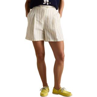 Joules Joules Cream Stripe Linen-Cotton Tailored Shorts - 10