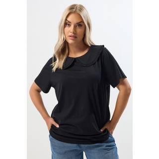 Yours Curve Yours Curve Black Peter Pan Lace Collar Top