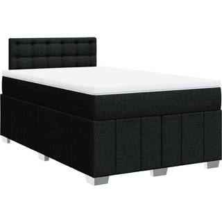 Kontinentalseng Med Madras Stof Sort - knapper / 120 x 190 cm