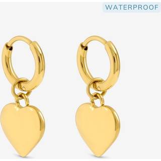 Jon Richard Jon Richard Gold Plated Waterproof Heart Charm Hoop Earrings