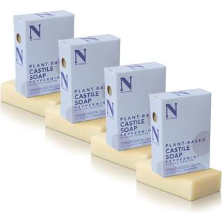 Dr. Natural Castilla Bar Soap - Multipurpose Soap Bar med Anti -Acne Properties - For Face Body Hair, Sensitive Skin Body Wash - Peppermint - 4 P