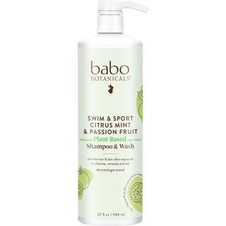 BABO BOTANICALS Swim & Sport Citrus Mint & Passion Fruit Shampoo & Wash - Rensende rensemiddel til hr og krop - Fjerner klor og sved - Til alle