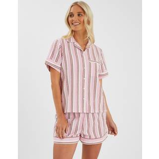 Accessorize Accessorize Pink Stripe Seersucker Short Pyjamas Set