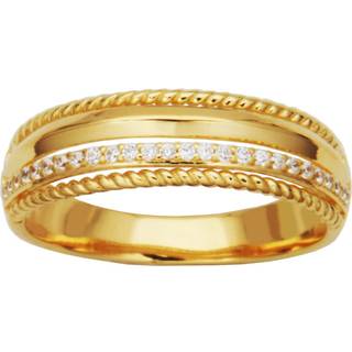 Amazon Essentials Cubic Zirconia Multi-Row Band Ring i 18K Gul guldbelagt sterling sølv gul 5