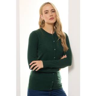 Lts Tall Dark Green Crew Neck Button Cardigan 14-16 Lts | Tall Women's Cardigans