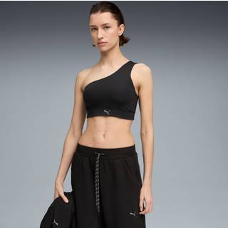 Women&#39;s Puma SHAPE Asymmetrical Bra, Black, Size XS, Clothing - Black - XS