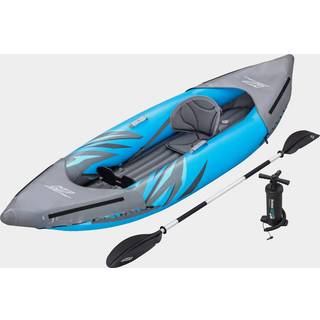 Oppustelig kajak Bestway Hydro Force Surge Elite X1, 312 x 93 x 40 cm, blå/grå + pagaj + håndpumpe + finner + transporttaske + reparationslap
