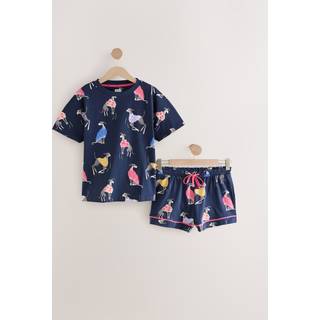 Next Navy Whippet 100% Cotton Short Set Pyjamas