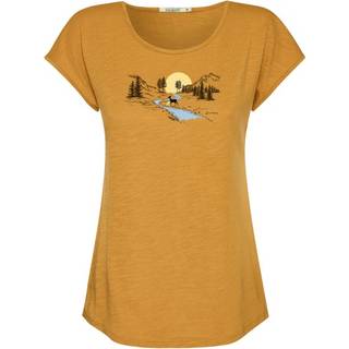 GreenBomb Women's Nature Deer River Cool T-Shirt T-shirt Damer størrelse XL farve gul