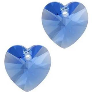 100 stk 10 mm k?rlighedshjerteformet krystalpendel drop perler december lysebl? f?dselssten l?se perler til smykkefart?jer, der g?r BB15-12