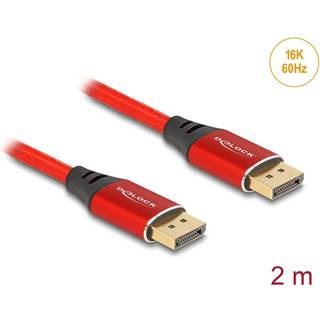 Delock DisplayPort-kabel 16K @ 60Hz, 2m - Rød