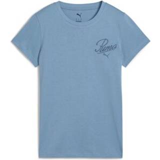 Women&#39;s Puma ESS SCRIPT T-Shirt, Blue, Size L, Clothing - Cool Blue - L