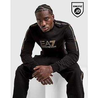 EA7 Emporio Armani Tape Large Logo Crew Sweatshirt, Sort