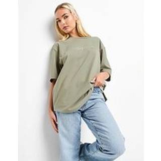 adidas Originals Essentials Linear Oversized T-Shirt, Grøn - XS