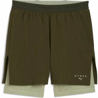 Men&#39;s Puma x HYROX 2in1 Training Shorts, Green, Size L, Fitness - Dark Olive - L