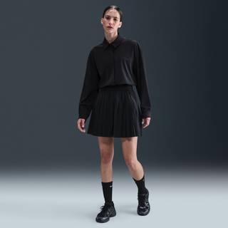 Løse, plisserede Nike 24.7 PerfectStretch Dri-FIT-shorts med høj talje til kvinder - sort - L (EU 44-46)