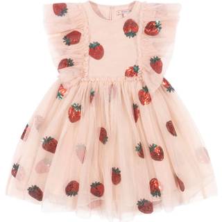 Yvonne Frill Kjole, Strawberry, 98 cm