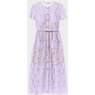 Self-Portrait Belted lace midi dress - purple - XL