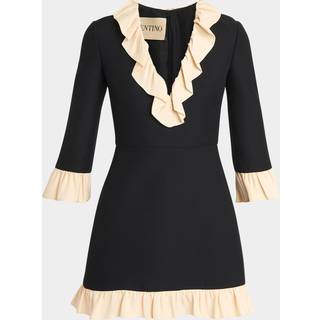 Valentino Crepe Couture ruffled minidress - black - M
