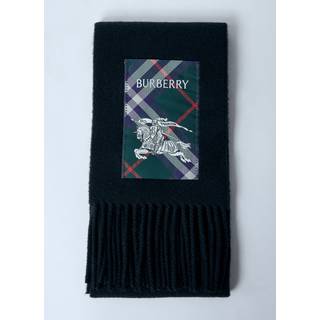Burberry Logo patch-appliquÃ© cashmere scarf - black - One Size