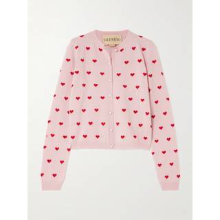 Valentino Jacquard virgin wool cardigan - pink - S