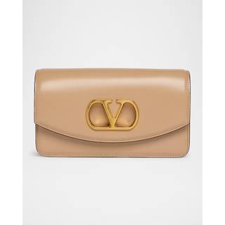 Valentino Garavani Vain Small leather clutch - beige - One Size