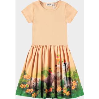 Molo Cissa Short-Sleeved Dress Jungle Games 122/128 cm  Orange.  122/128 cm  kvinde