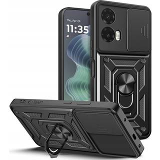 Motorola Moto G35 5G Tech-Protect Camshield m. Magnetisk Ring & Ståfunktion - Sort