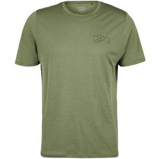 Stoic Merino155 LaholmSt. Print T-Shirt Mountain Merino-shirt Herrer størrelse S farve olivengrøn