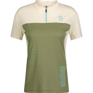 Scott Women's Tee Trail Vertic Zip S/S Cykeljersey Damer størrelse L farve olivengrøn