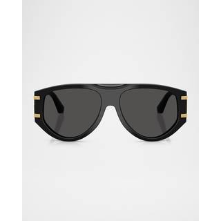 Dolce & Gabbana Kvinde DG4499 501/87 Solbriller Acetat Sort Grå Pilot Normal