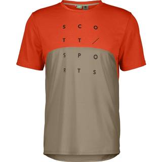 SCOTT Trail Flow DRI kortærmet t-shirt mars red/toast beige herre - Størrelse Medium