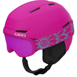 Giro Spur Combo Pack Kids Ski Helmet - Snowboarding -hjelm med matchende beskyttelsesbriller til ungdomsdrenge og piger - Matte Rhodamine S (52-5