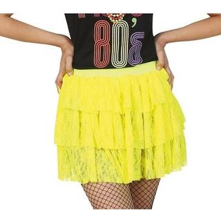 Neon gult 80er skørt