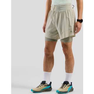 Odlo Men's Odlo X-Alp Trail 6 Inch 2-In-1 Short Agate Gray - Vetiver, XL