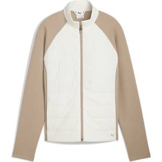 Women&#39;s Puma CLOUDSPUN Fleece Hybrid Golf Jacket, White, Size XS, Clothing - Ice Coffee - XS